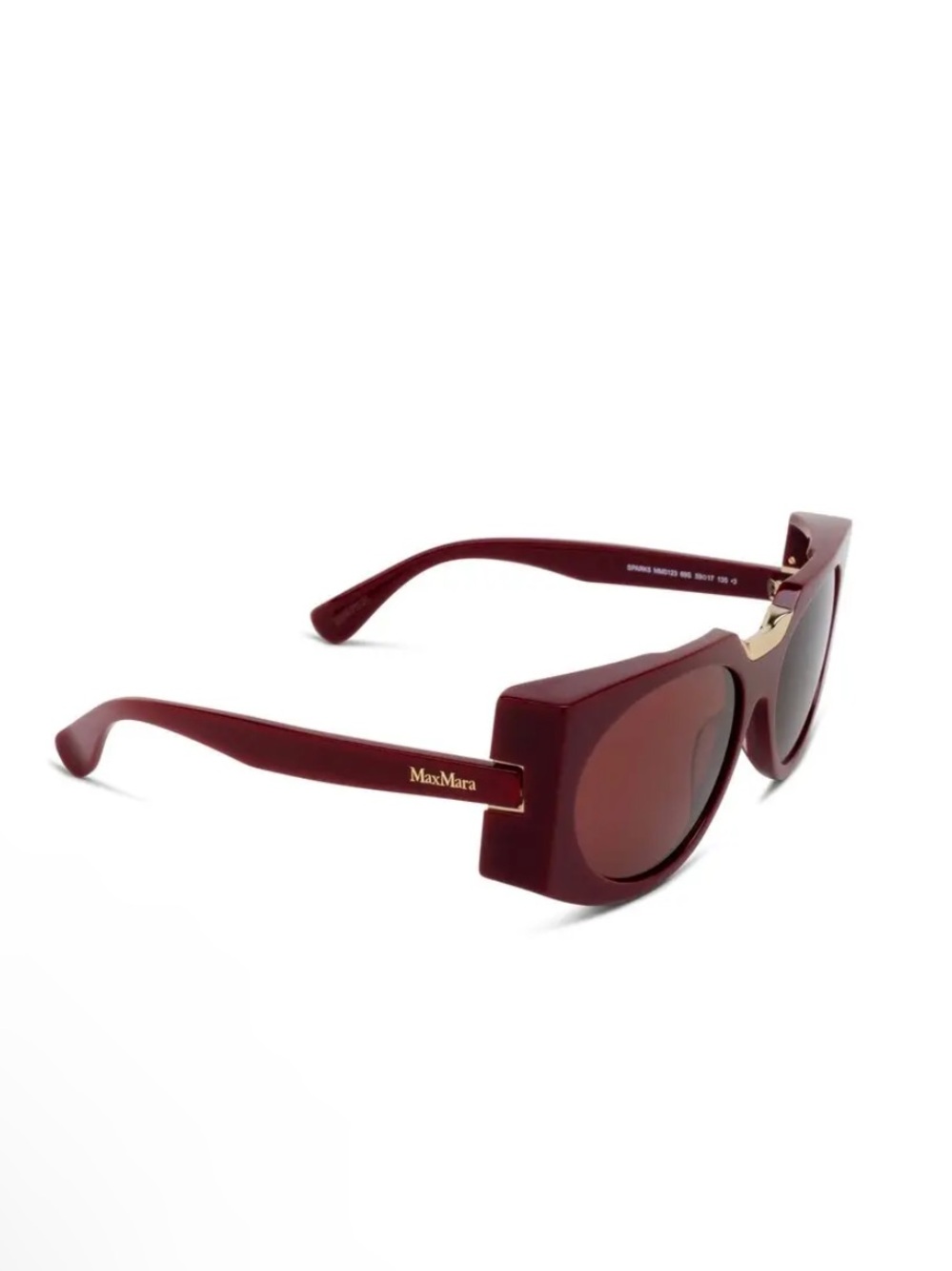 MaxMara Burgundy Shield Sunglasses with Gold Accent - Picture 7 of 10